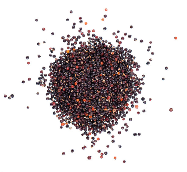 黑色藜麦种子孤立在白色背景。一堆生金瓜。前视图。图片下载