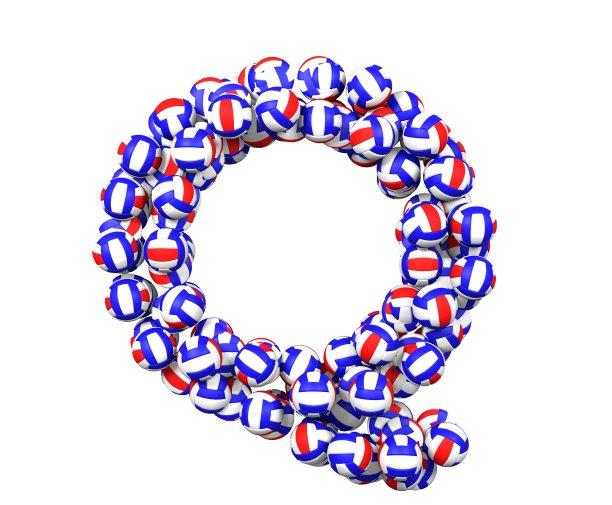 排球主题字体字母Q图片下载