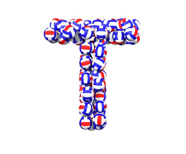 排球主题字体字母T图片下载