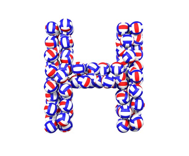 排球主题字体字母H图片下载