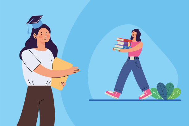 学生和女孩拿着书图片下载