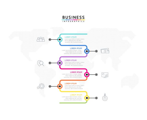 矢量插图，信息图形设计，模板，营销，信息，有6个选项或步骤图片下载