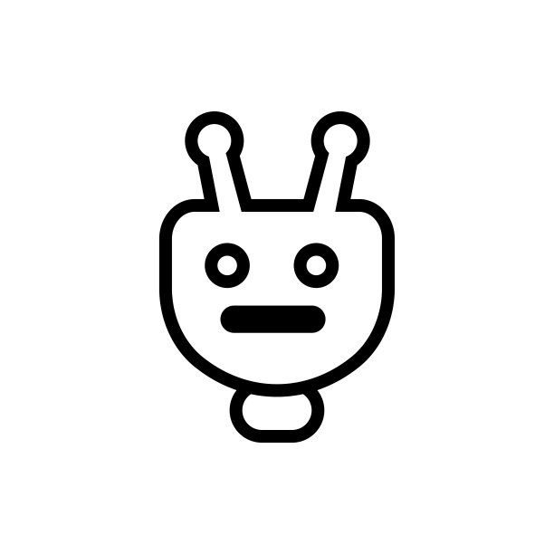 机器人头部图标设计模板矢量孤立插图图片下载