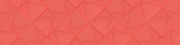 宽几何背景/网站头在活珊瑚色。(3 d插图)图片下载