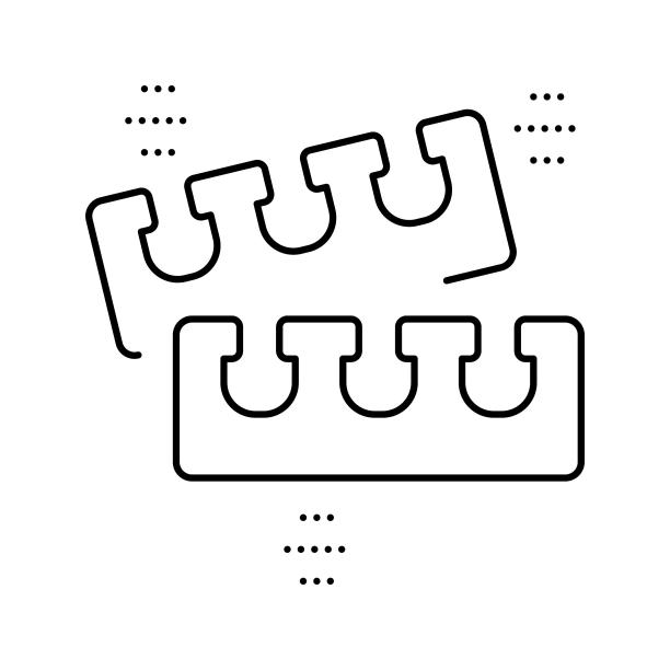 脚趾分离器足部线图标矢量插图图片下载