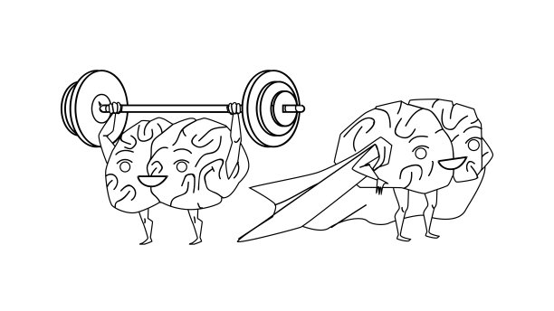 用杠铃和超级英雄向量训练大脑图片下载