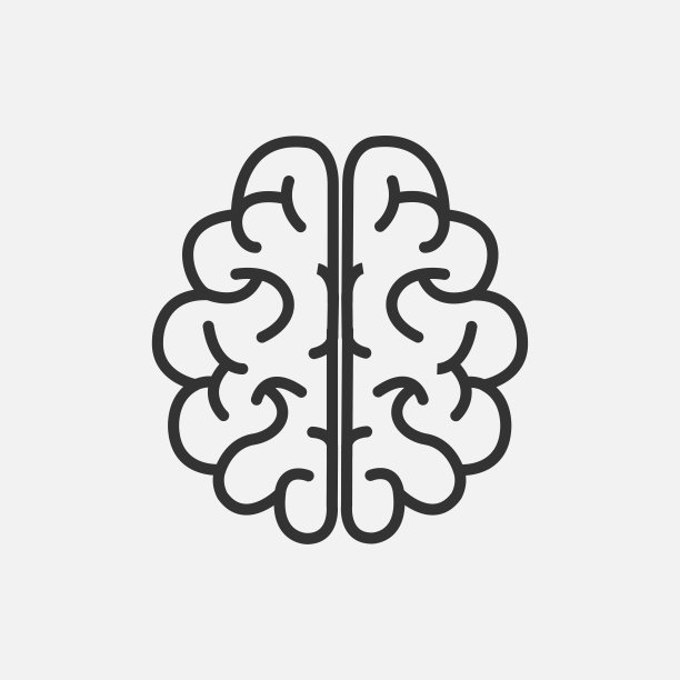 大脑身体部分图标孤立平面设计矢量插图。图片下载
