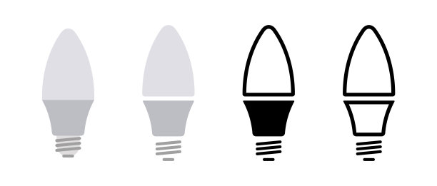 灯泡的想法图标。矢量设计孤立在白色背景上。图片下载