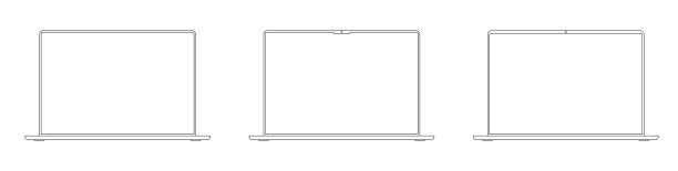 现实的笔记本电脑。笔记本电脑模型。矢量插图。图片下载