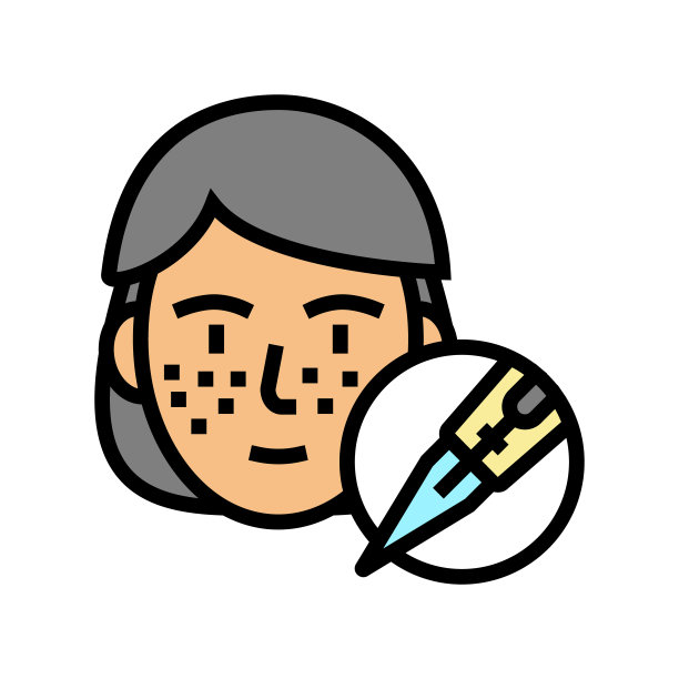 雀斑纹身颜色图标矢量插图图片下载