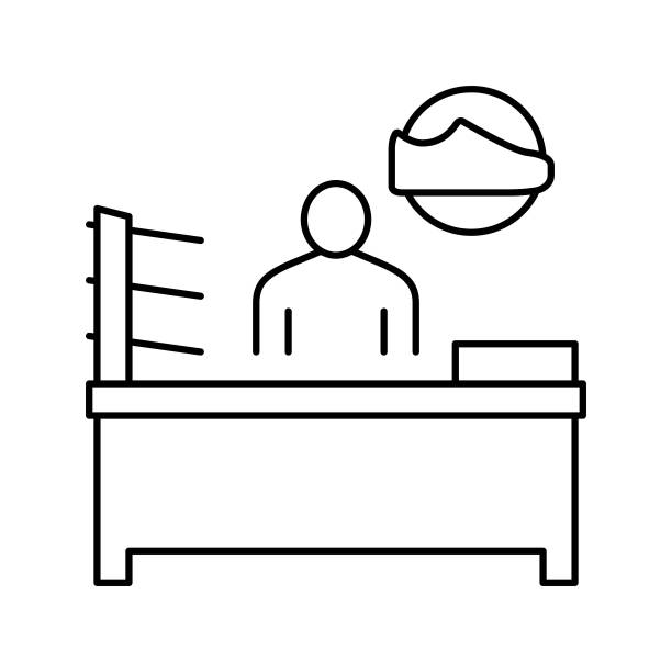 鞋卖线图标矢量黑色插图图片下载