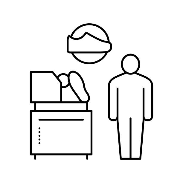 鞋做设备控制线图标矢量插图图片下载