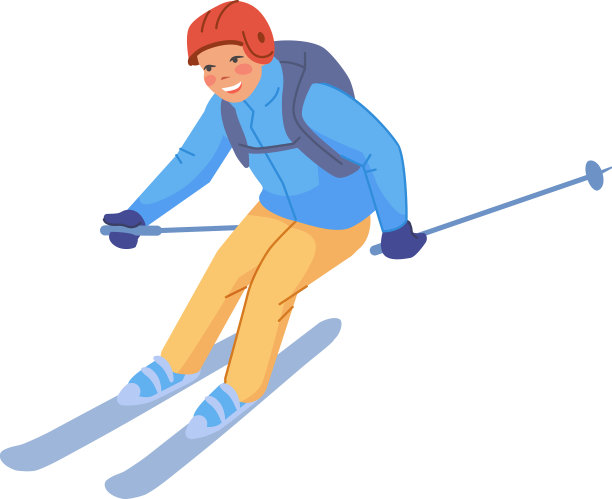 有趣的小男孩骑在滑雪板上健康的孩子图片下载