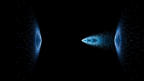 网络技术背景下虚拟流碰撞粒子的三维渲染图片下载