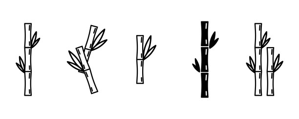 黑色的竹笋。传统的亚洲风格。东方风格。花卉图案。面料质地。矢量插图。股票的形象。图片下载