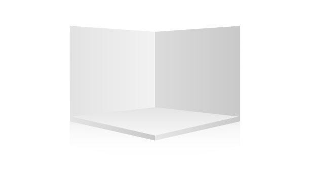 3 d展览摊位。展厅。广场的角落。空几何广场。空白的盒子模板。矢量图图片下载