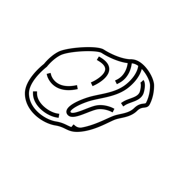 剥皮牡蛎线图标矢量插图图片下载