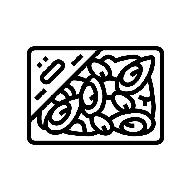 冰冻贻贝线图标矢量插图图片下载