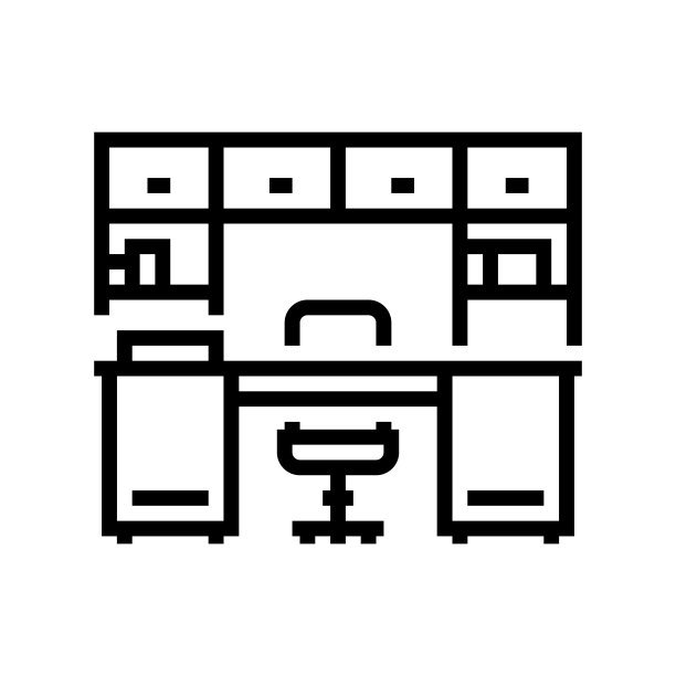 橱柜家具线图标矢量插图图片下载