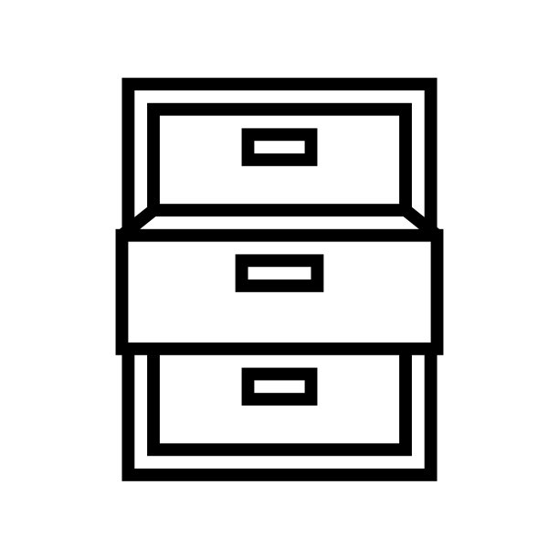 抽屉打开线图标矢量插图图片下载