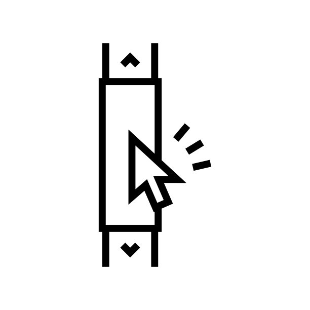 电脑滚动条线性图标矢量图图片下载