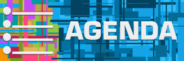 议程彩色蓝色随机方块水平符号图片下载