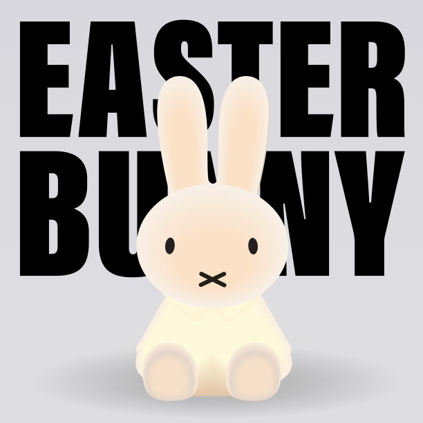 可爱的复活节兔子简单的矢量兔子卡通图片下载