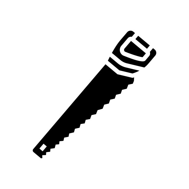 锯设备字形图标矢量插图图片下载