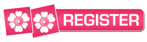 登记粉红色花左块栏文本图片下载