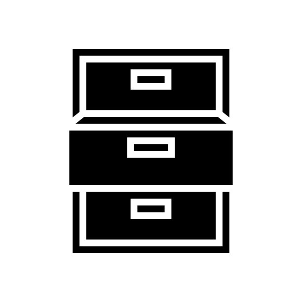 抽屉打开字形图标矢量插图图片下载