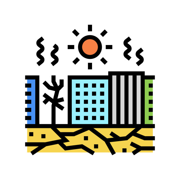 热灾彩色图标矢量插图图片下载