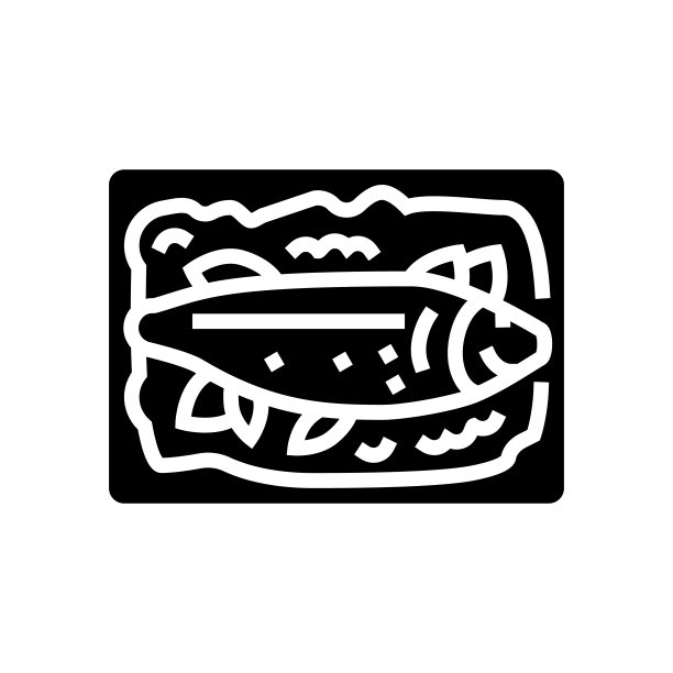 煮海鲜字形图标矢量插图图片下载