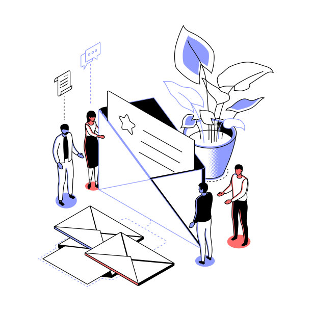 商务函件-现代线条等距设计风格插图图片下载