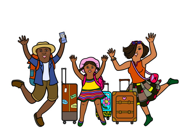 幸福家庭自由旅行图片下载