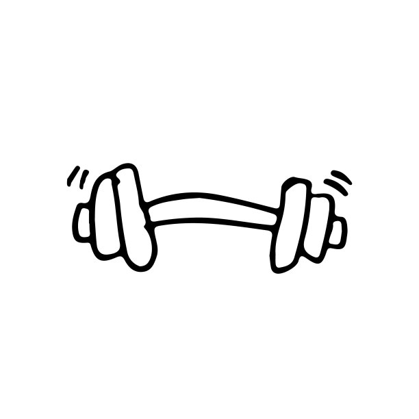 运动矢量图标。杠铃手绘图标。图片下载