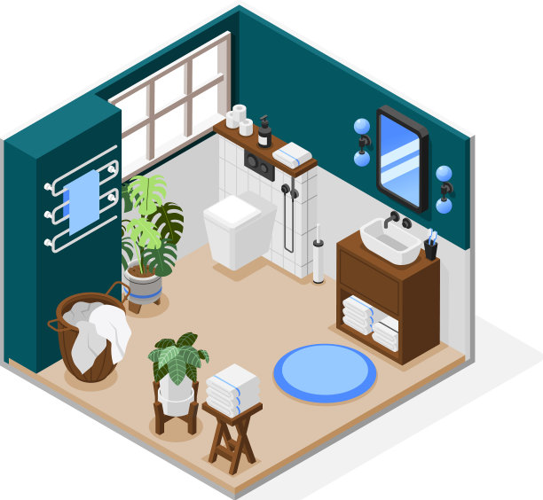 卫生间的等距构成图片下载