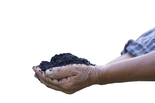 女人的手在白色的背景上拔火罐堆土。图片下载