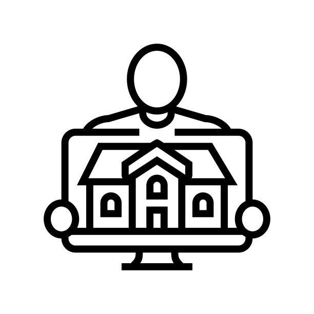 度假主机行图标矢量插图图片下载