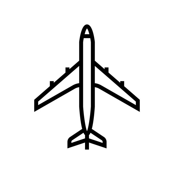 飞机空运线路图标矢量插图图片下载