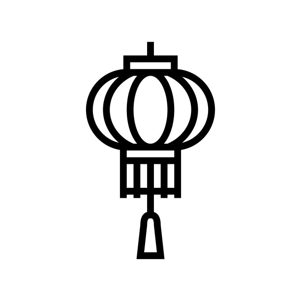 灯笼附件线图标矢量插图图片下载