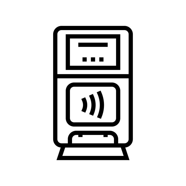 POS终端非接触式线条图标矢量图图片下载