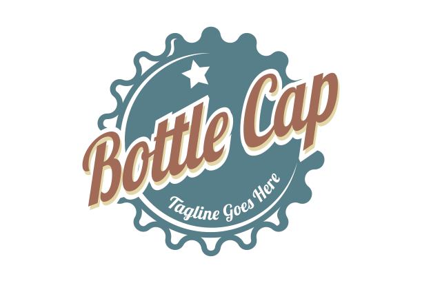 复古复古瓶盖啤酒饮料饮料或食品标志设计向量图片下载