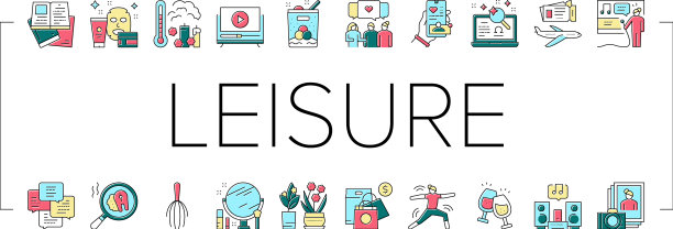 女性休闲时间收集图标集图片下载