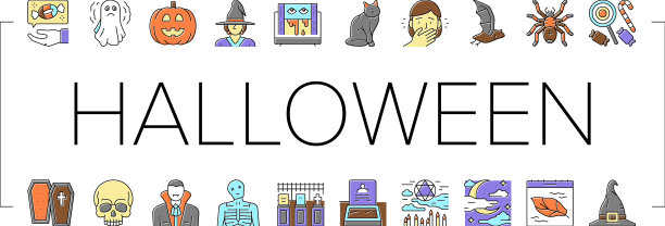 万圣节秋季节日图标集图片下载