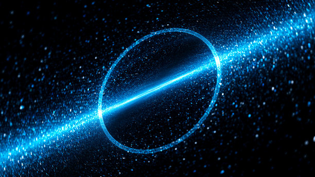 太空中蓝色的人造引力透镜图片下载