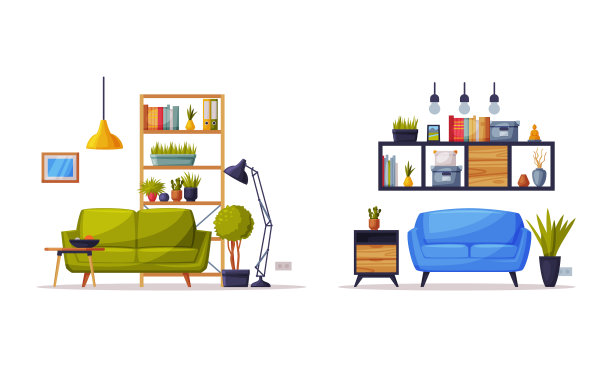 舒适的室内家具和配件图片下载