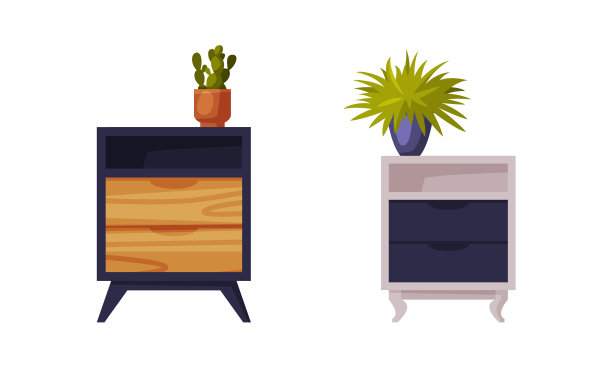 用于房间或室内的木制床头柜图片下载