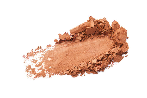 赭色眼影涂片孤立在白色上。图片下载
