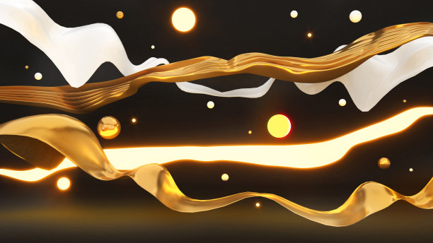 白色布料、金色和浅色的运动。三维渲染图片下载