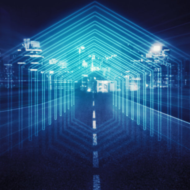 空洞的隧道全息图通向网络空间图片下载